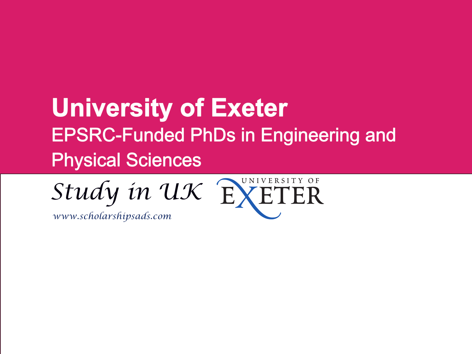 Fulfil your Potential: EPSRC-Funded PhDs in Engineering and Physical Sciences at Exeter (2024 Entry)