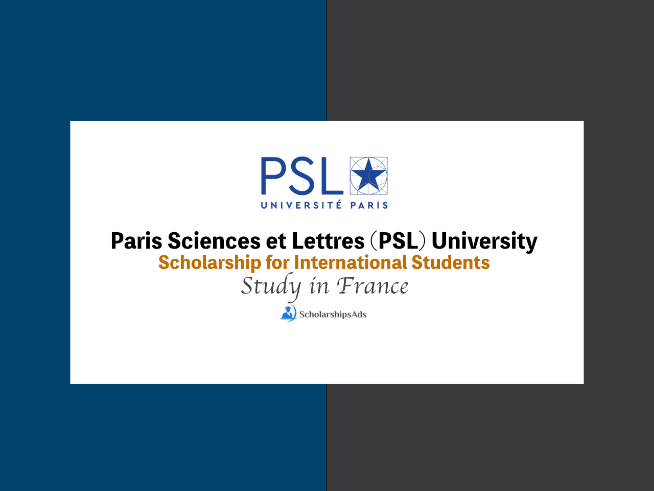 Paris Sciences et Lettres (PSL) University Scholarships.