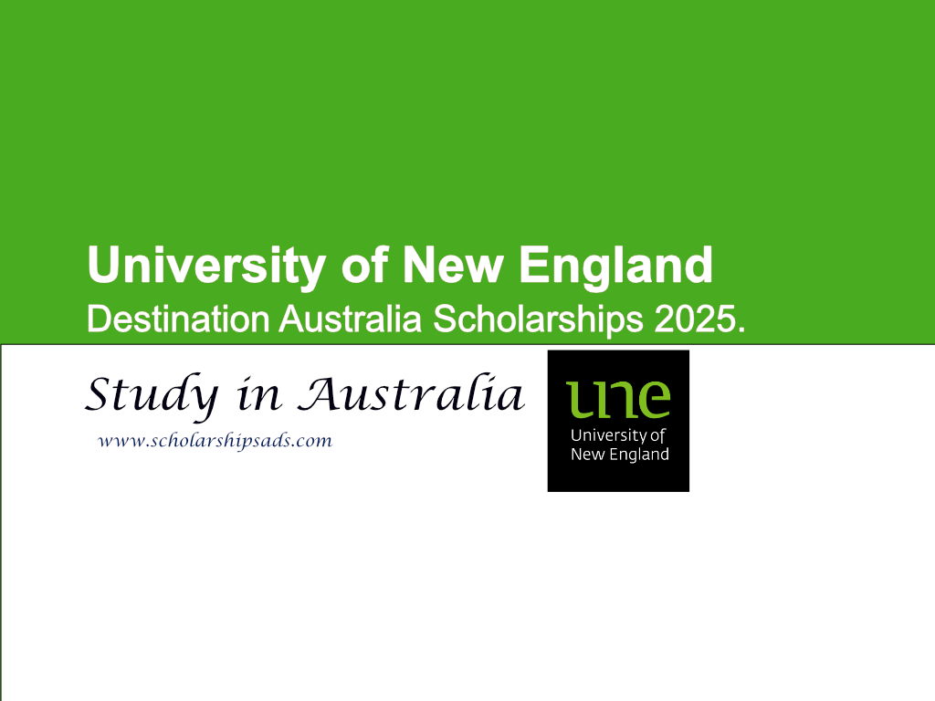 University of New England Destination Australia Scholarships.