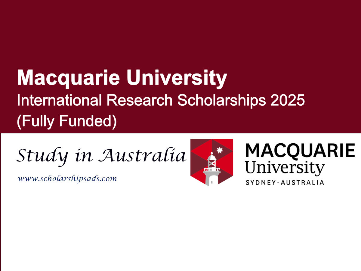 Macquarie University Australia International Research Scholarships.