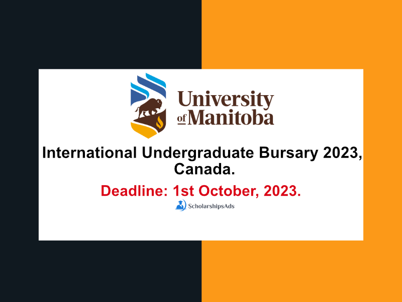 International Undergraduate Bursary in University of Manitoba 2023, Canada.
