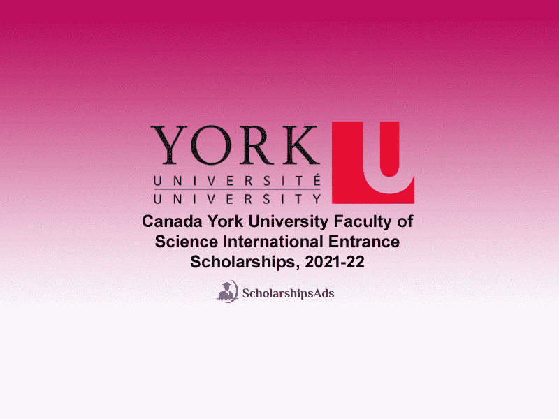 Canada York University Faculty of Science International Entrance Scholarships.