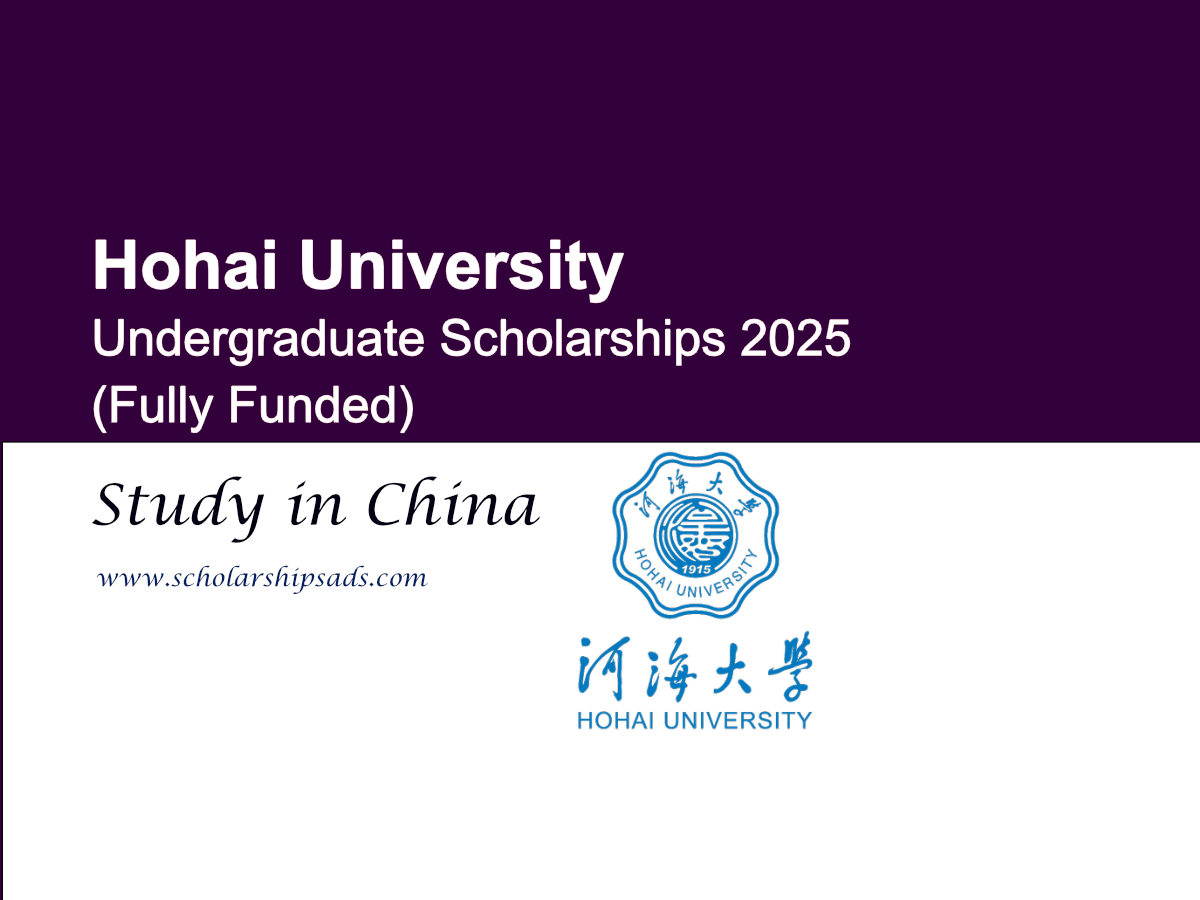 Hohai University China Undergraduate Scholarships.