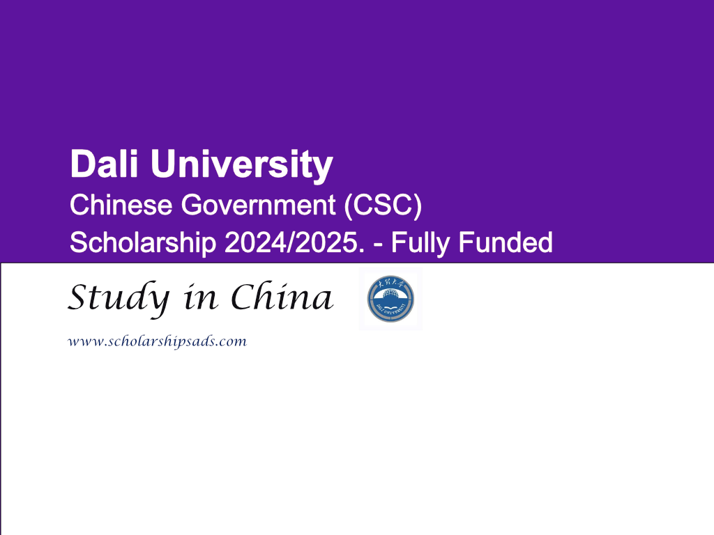 Dali University Chinese Government (CSC) Scholarships.