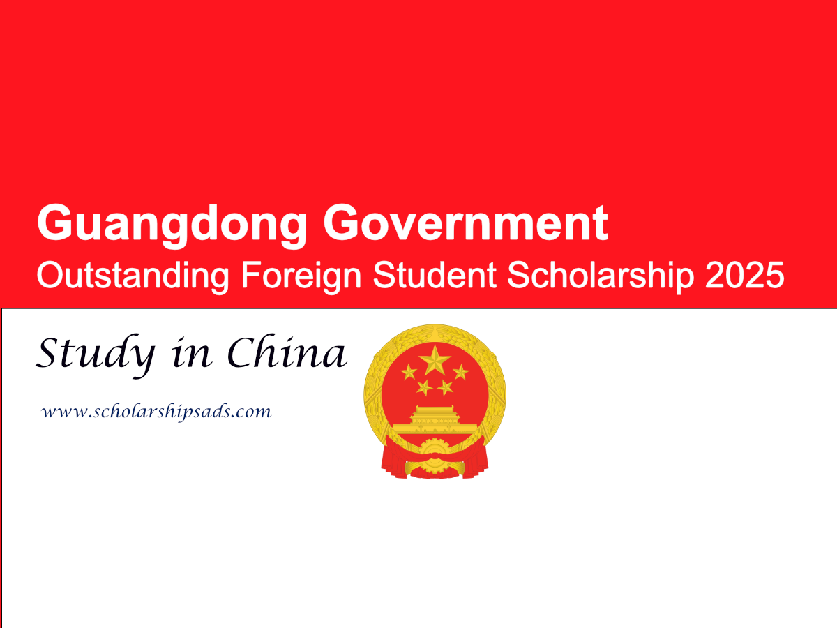 Guangdong Government China Outstanding Foreign Student Scholarships.