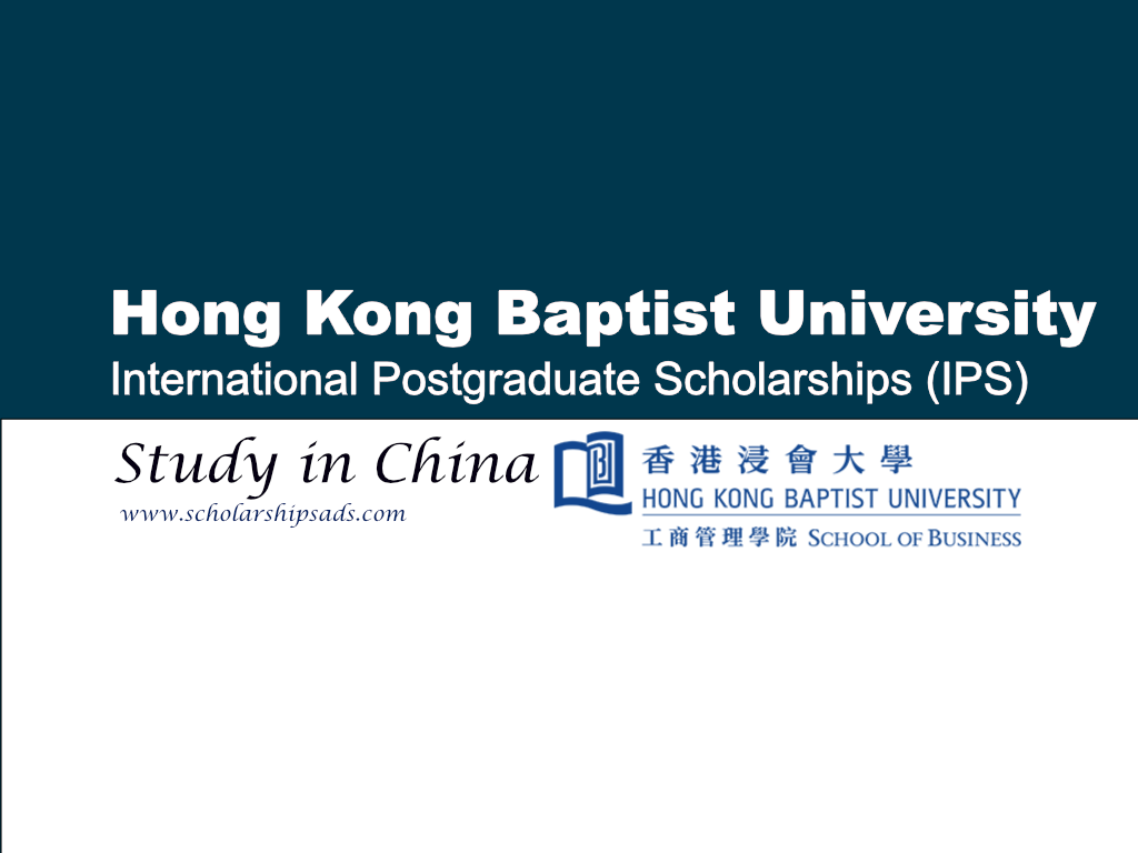 Hong Kong Baptist University International Postgraduate Scholarships.