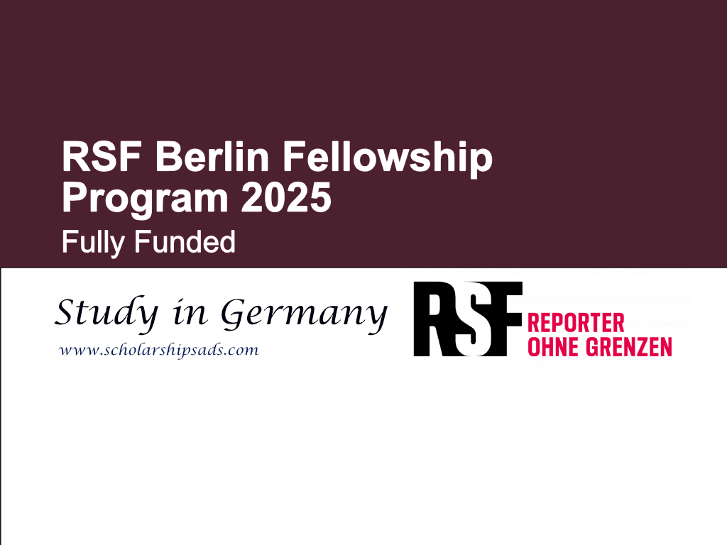 RSF Germany Berlin Fellowship Program 2025 (Fully Funded)