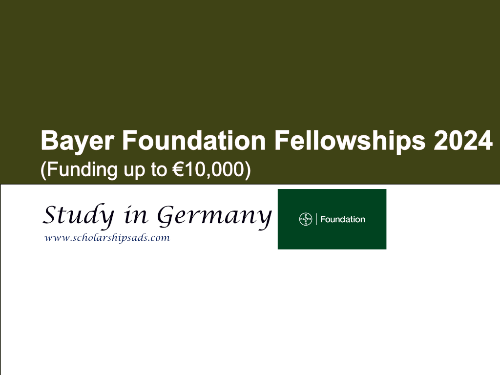 Bayer Foundation Fellowships 2024, Germany. (Funding up to 10,000 Euros)