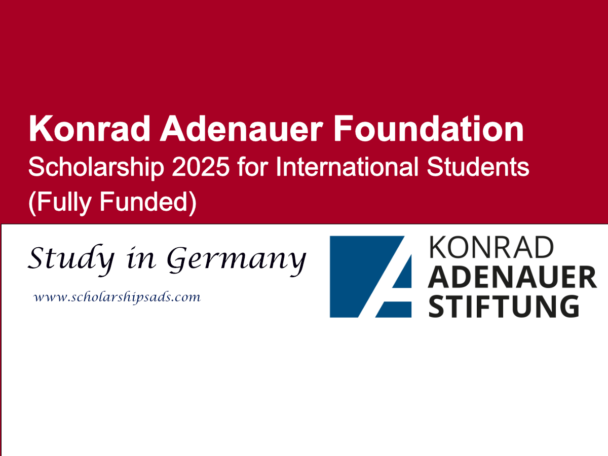 Konrad Adenauer Foundation (KAS) Germany Scholarships.