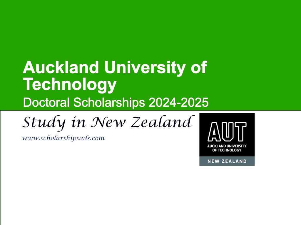 Auckland University of Technology New Zealand Doctoral Scholarships.