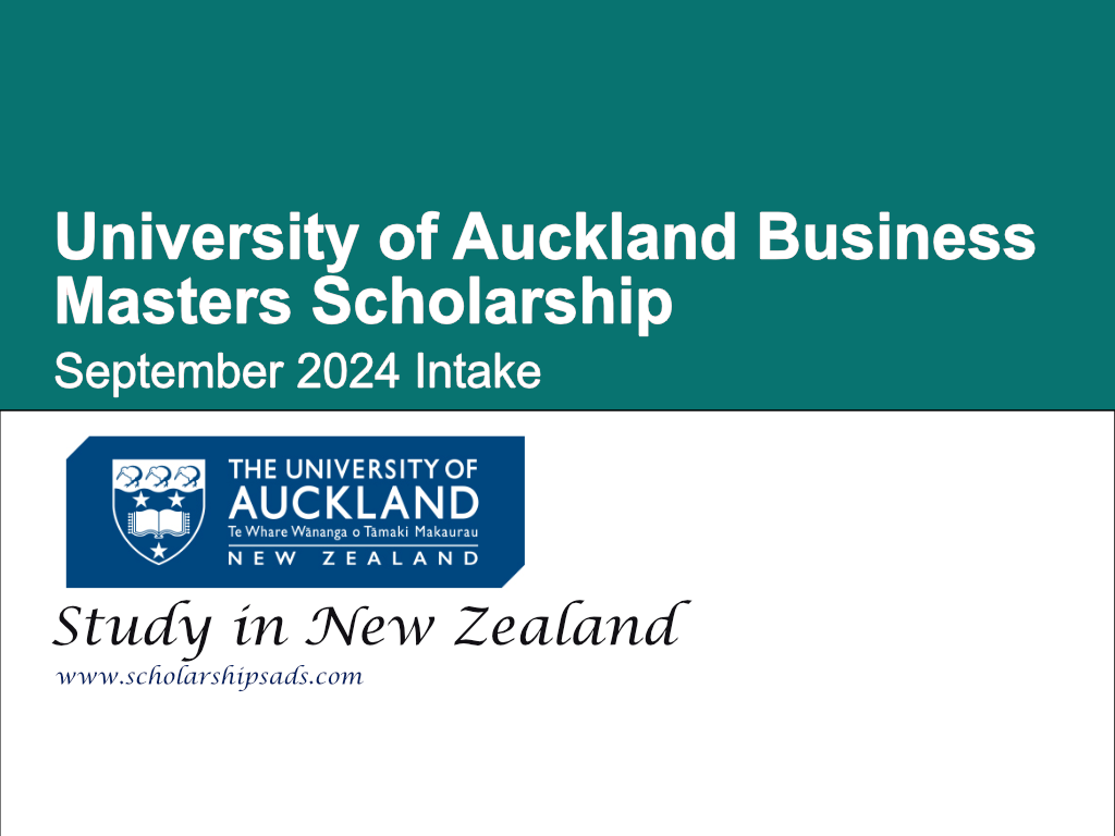 New Zealand's University of Auckland Business Masters Scholarship ...