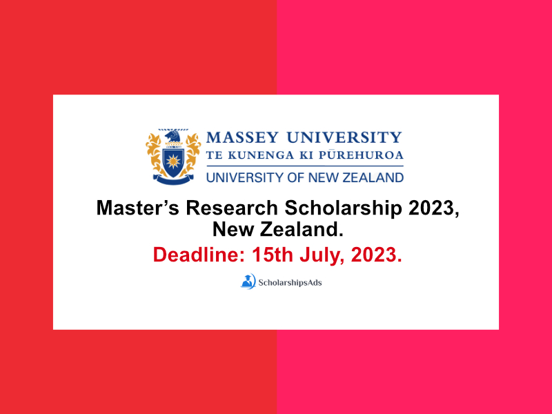 Massey University Master’s Research Scholarships.