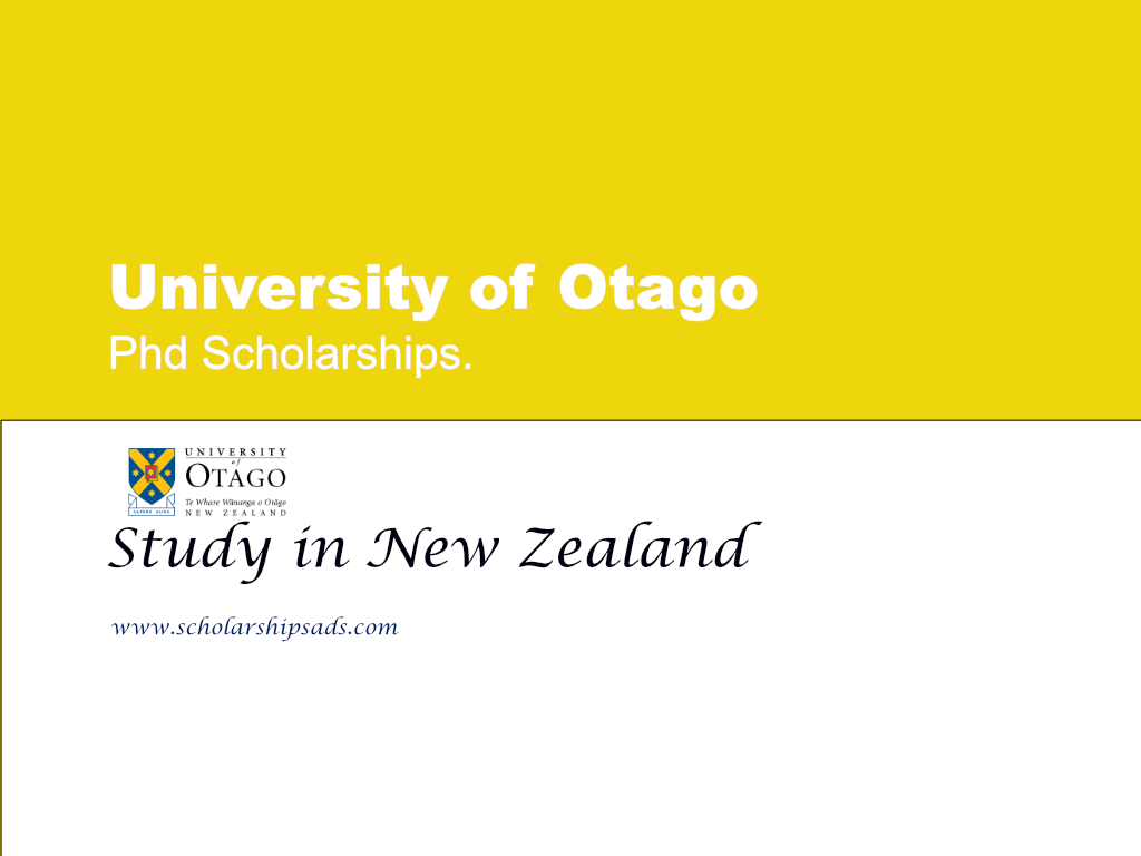 University of Otago PhD Scholarships.