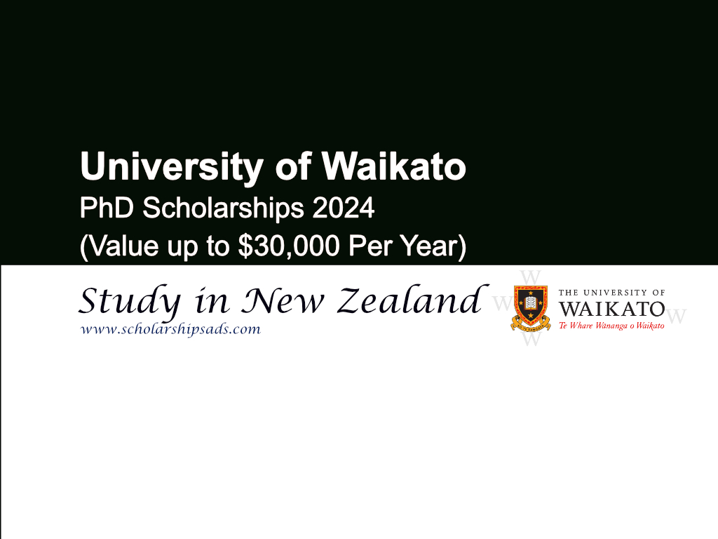 University of Waikato PhD Scholarships.
