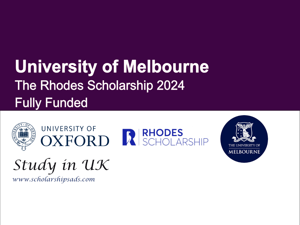 University of Melbourne Rhodes Scholarships.