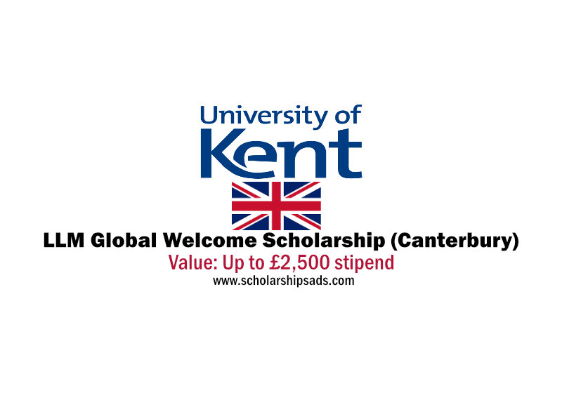 Kent Law School UK LLM Global Welcome Scholarships.