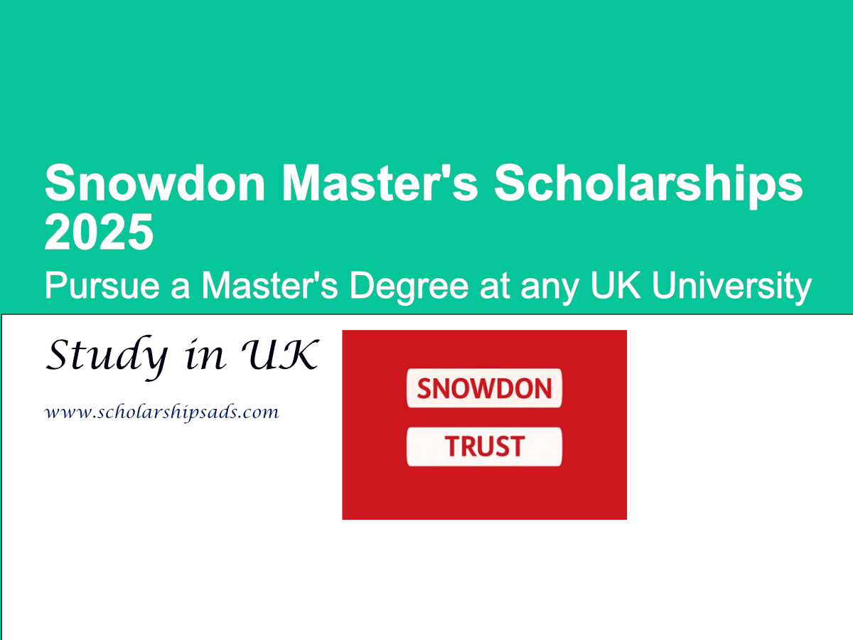 Snowdon Master&#039;s Scholarships.