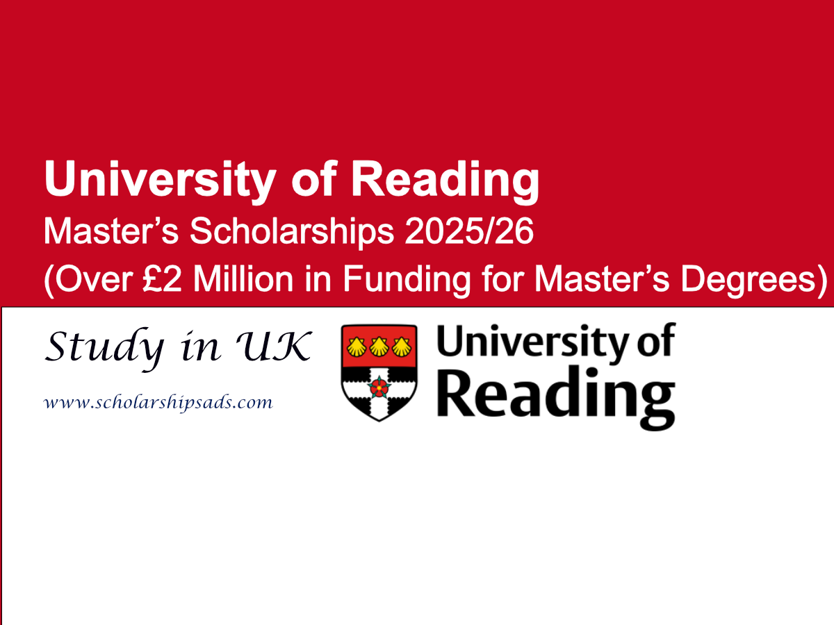 University of Reading UK Master’s Scholarships.