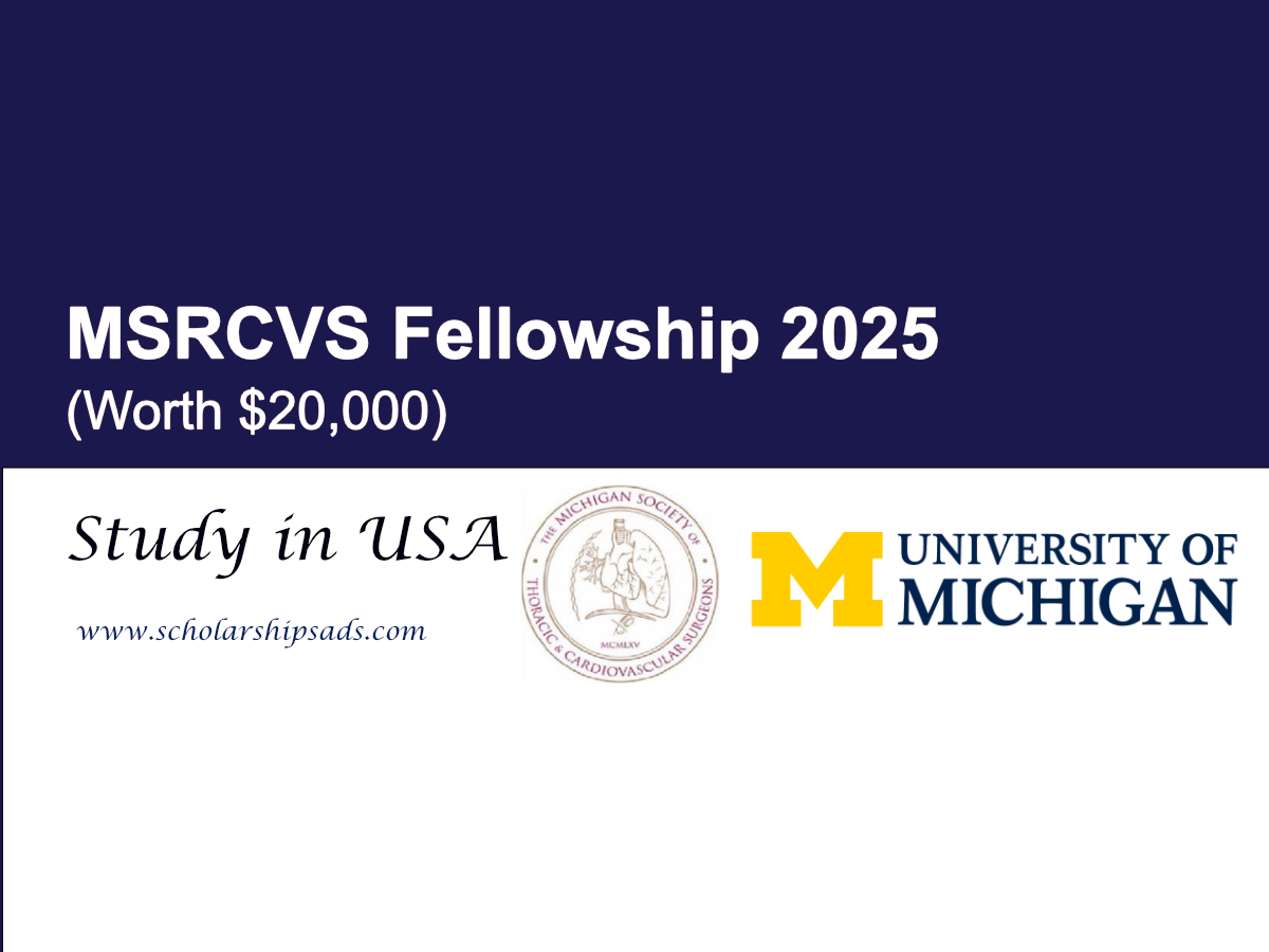 MSRCVS Fellowship 2025 Offers Career-Boosting Training in the USA (Worth $20,000)