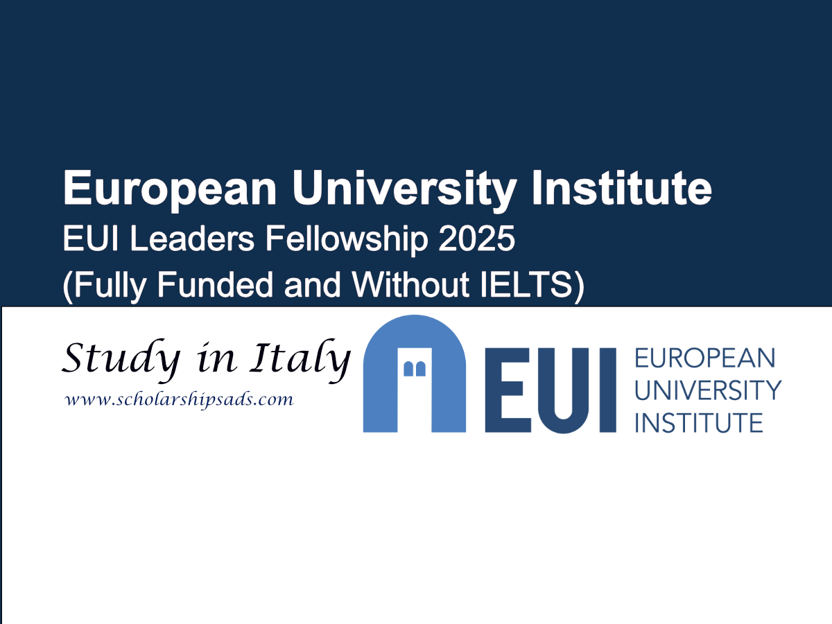 European University Institute (EUI) Italy Policy Leaders Fellowship 2025 - Fully Funded and Without IELTS