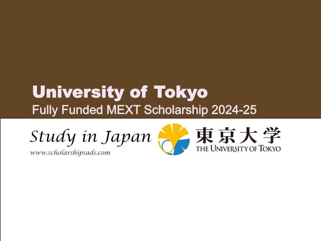Fully Funded University of Tokyo MEXT Scholarships.
