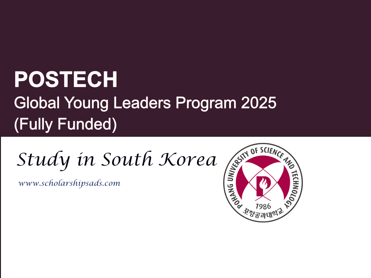 POSTECH South Korea Global Young Leaders Program 2025 (Fully Funded)