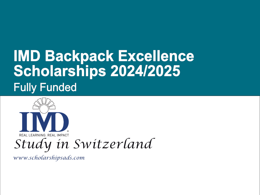 IMD Backpack Excellence Scholarships.