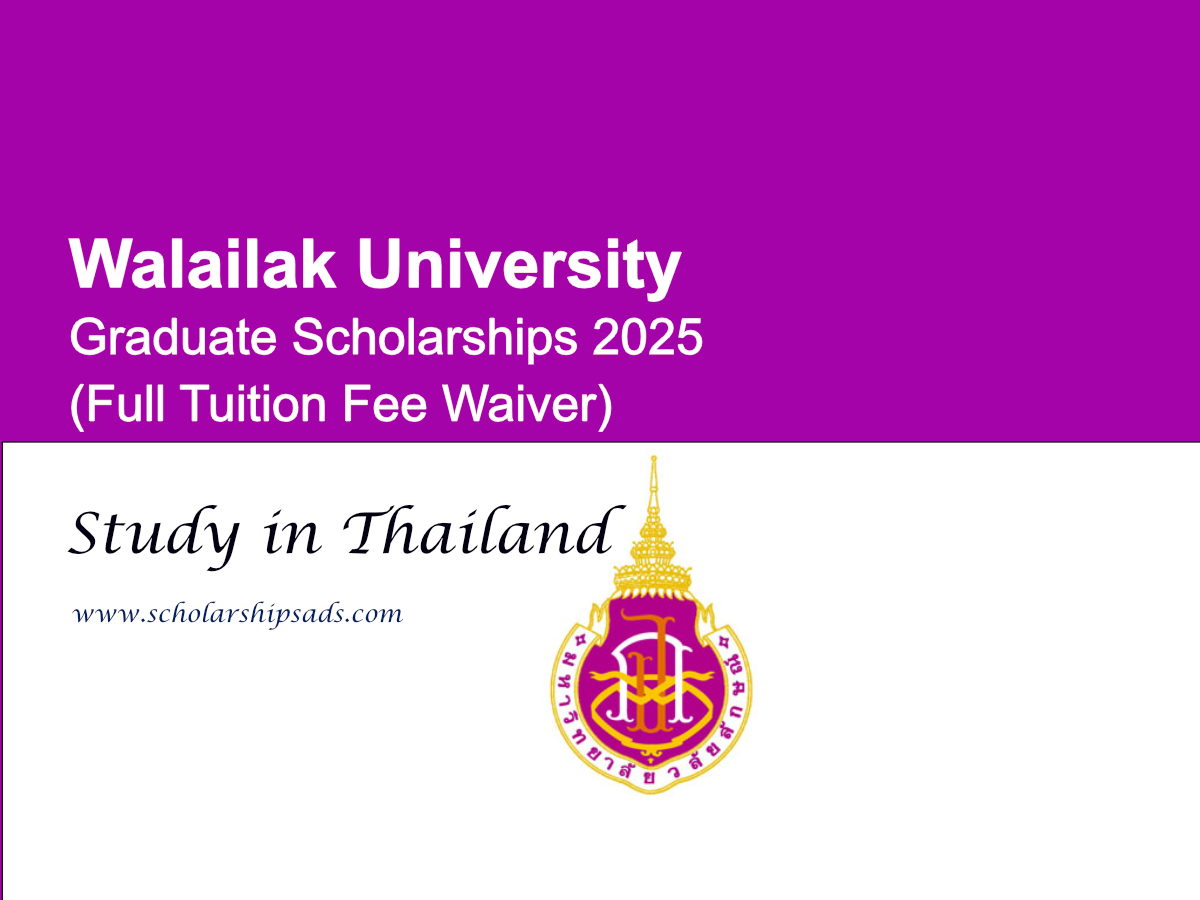 Walailak University Thailand Graduate Scholarships.