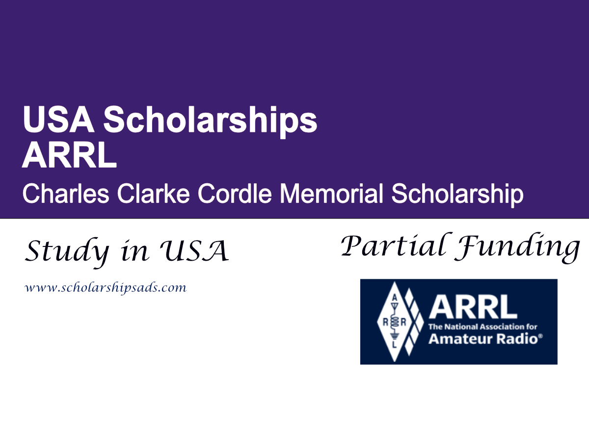 ARRL Charles Clarke Cordle Memorial Scholarship 2026, USA